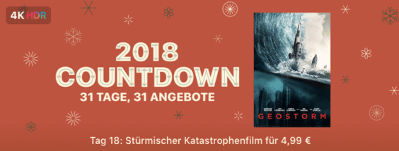 iTunes 2018 Countdown: „Geostorm“ für nur 4,99 Euro!
