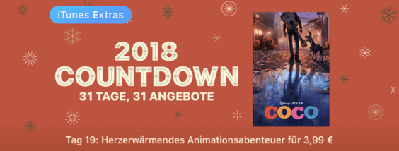 iTunes 2018 Countdown: Disney/Pixar-Film „Coco“ für nur 3,99 Euro!