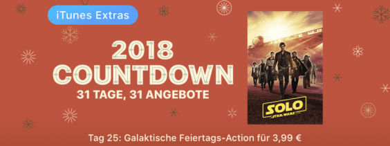 iTunes 2018 Countdown: „Solo: A Star Wars Story“ für nur 3,99 Euro!