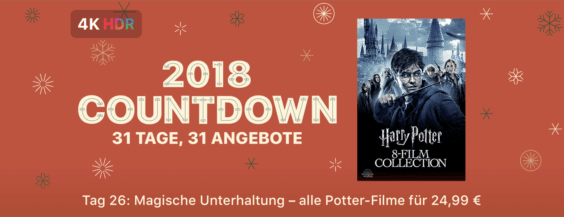 iTunes 2018 Countdown: „Harry Potter Complete Collection“ für nur 24,99 Euro!