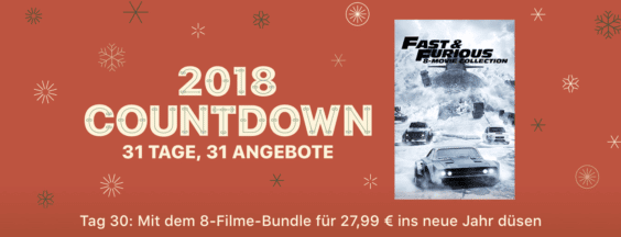iTunes 2018 Countdown: „Fast & Furious 8 Filme Collection“ für nur 27,99 Euro!