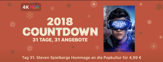 iTunes 2018 Countdown: „Ready Player One“ für nur 4,99 Euro!