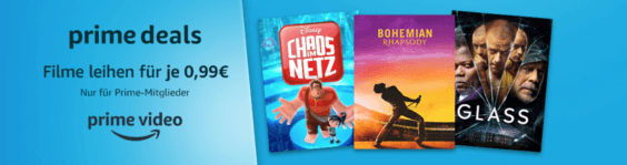 Amazon Angebote: Prime-Mitgliedschaft zum Vorteilspreis und 10 Filme für je 99 Cent