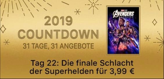 2019 Countdown – 31 Tage, 31 Angebote: „Avengers Endgame“ für 3,99 Euro kaufen