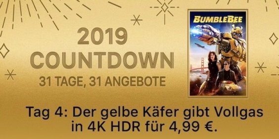 2019 Countdown – 31 Tage, 31 Angebote: „Bumblebee“ für 4,99 Euro