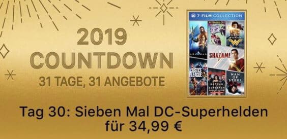 2019 Countdown – 31 Tage, 31 Angebote: „DC Film Collection“ 7 Filme für 34,99 Euro