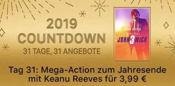 2019 Countdown – 31 Tage, 31 Angebote: „John Wick: Kapitel 3“ für 3,99 Euro kaufen