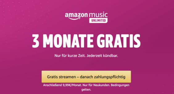 DEAL: Amazon Music Unlimited 3 Monate gratis