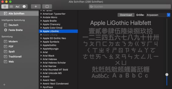 Apple lizenziert neue Schriften für macOS Catalina