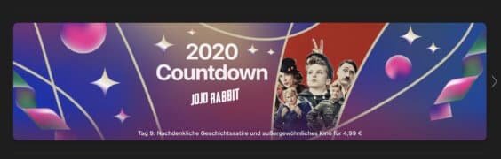 Tag 9 im 2020 Countdown: Heute „Jo-Jo Rabbit“ für 4,99€