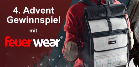 Gewinnspiel zum 4. Advent: Feuerwear „Eddie“ Rolltop-Rucksack