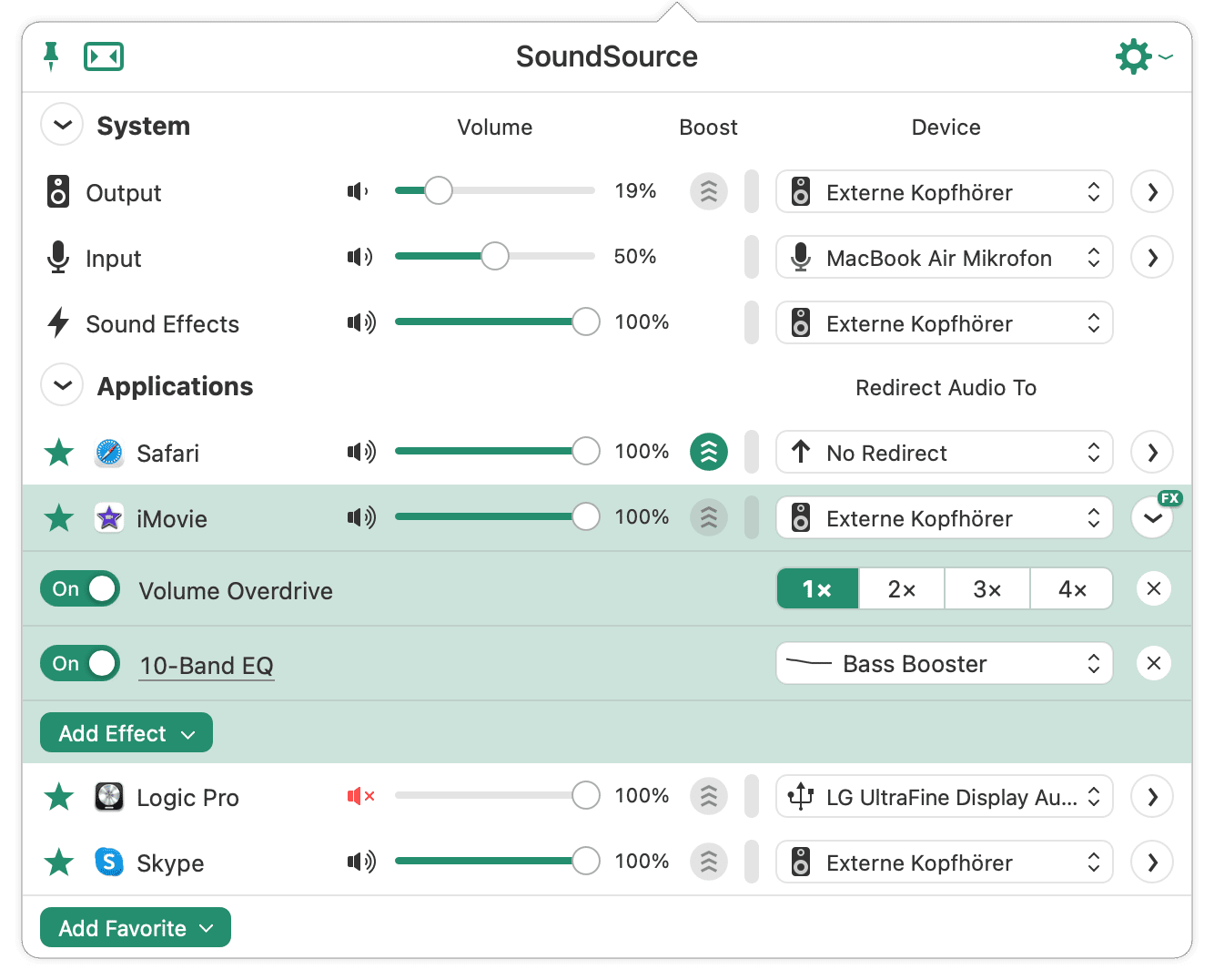 Man kann den Sound seiner Apps nach Wunsch verändern und beispielsweise die vorinstallierten Presets nutzen.