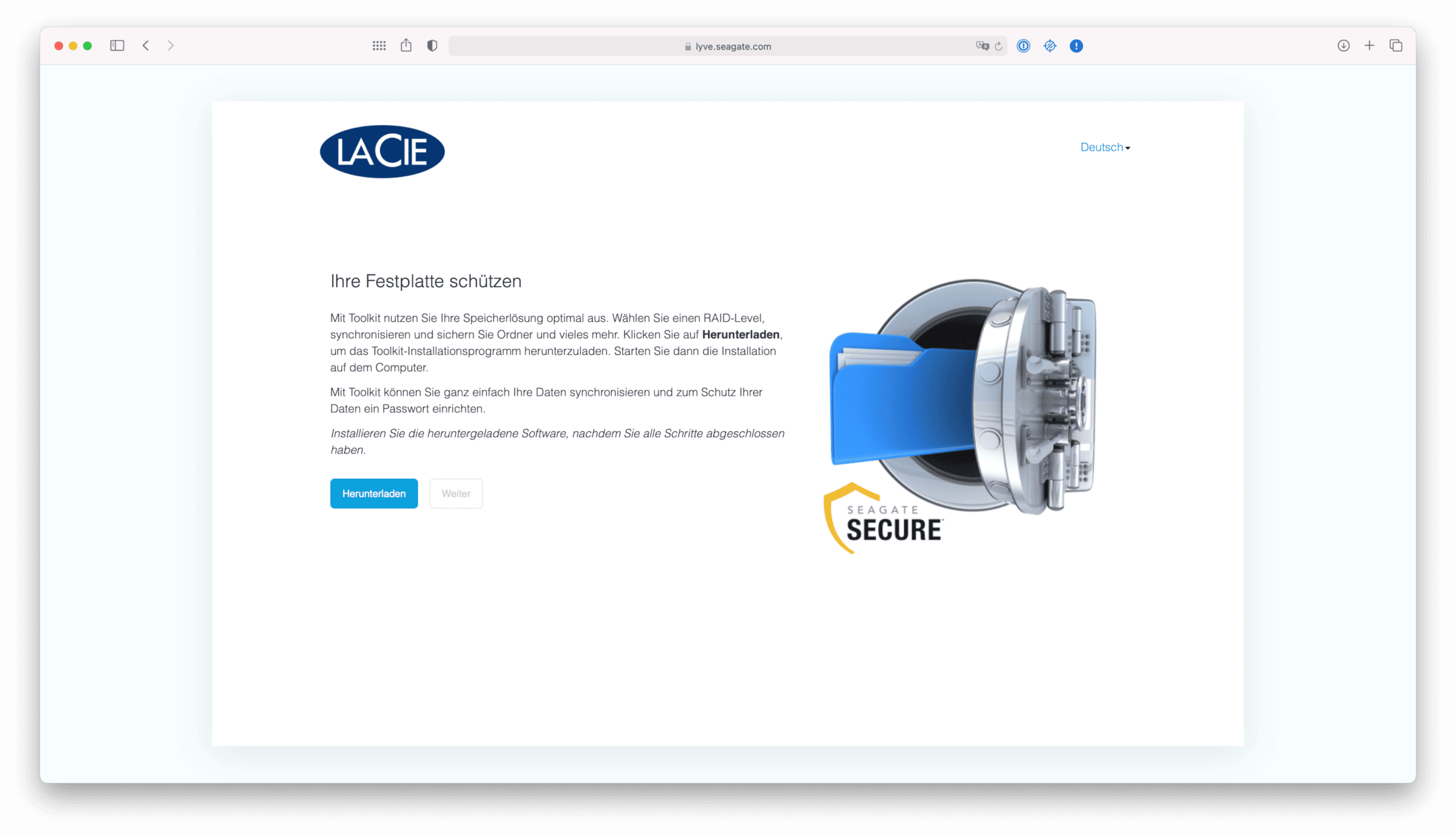 Nutzen lässt sich Seagate Secure auf den neuen M1-Mac noch nicht.