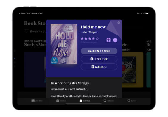 Das E-Book der Woche: Heute „Hold me now“ für 1,99€