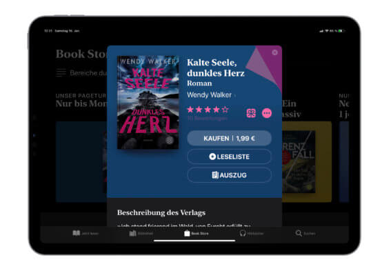 E-Book der Woche: „Kalte Seele, dunkles Herz“ für 1,99€ über das Wochenende