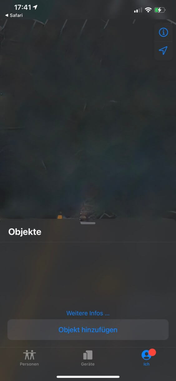 Objekte in Wo ist-App - Screenshot