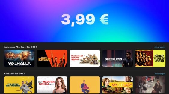 Reduzierte Filme für je 3,99€ bei iTunes