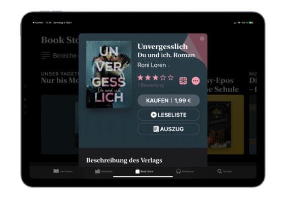 E-Book der Woche: „Unvergesslich. Du und ich.“ für 1,99€