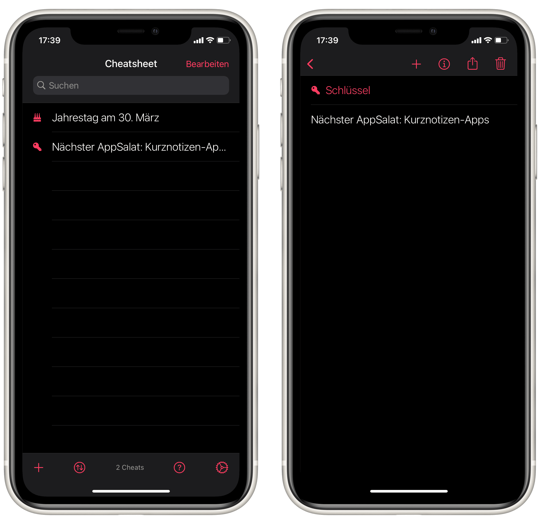 Cheatsheet Notizen