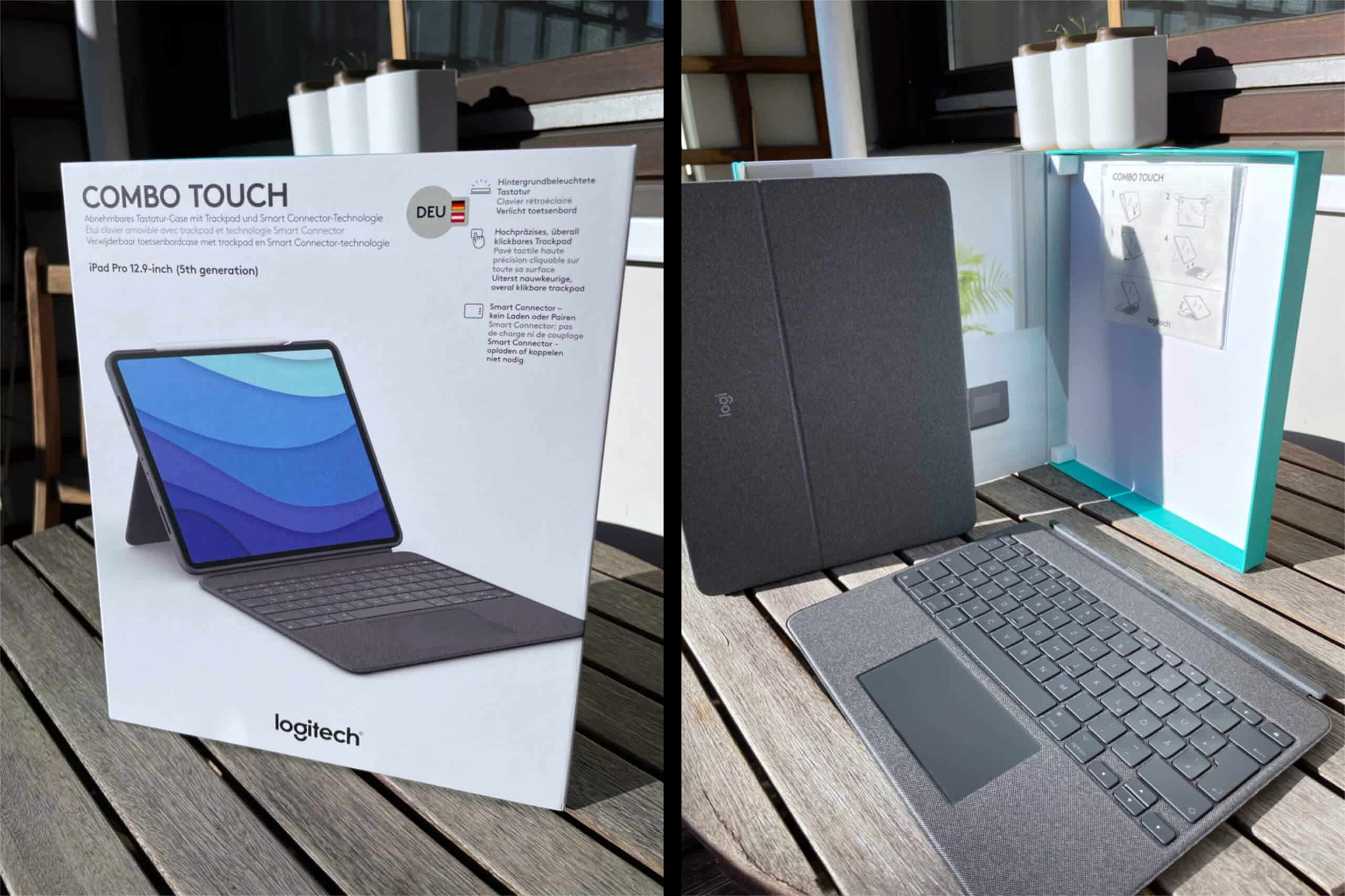 Das Logitech Combo Touch kommt als separate Elemente.