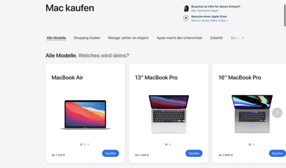 Apple Online Store neues Design 5 - Quelle: Apple.com