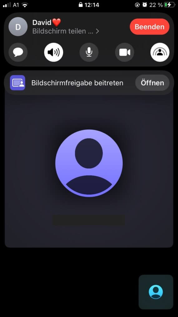 SharePlay Bildschirmübertragung 2