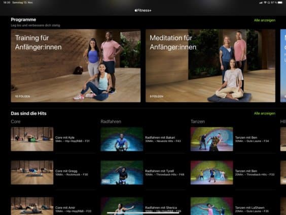 Apple Fitness+-App- Screenshot
