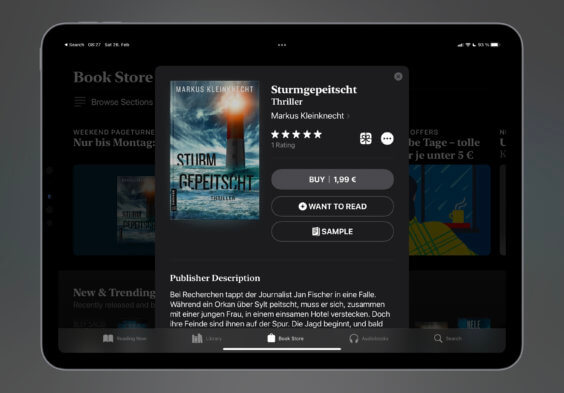Das E-Book der Woche: „Sturmgepeitscht“ für 1,99€ kaufen
