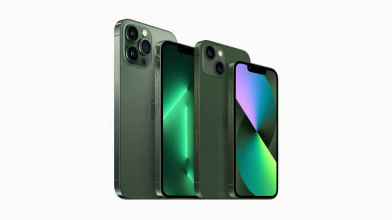 Apple iPhone 13 Family Familie Lineup Pro Green Gruen Thumb