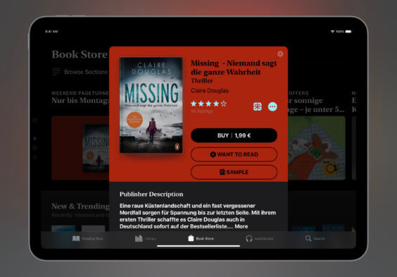 Noch schnell das E-Book der Woche sichern: „Missing – Niemand sagt die Wahrheit“ für 1,99€