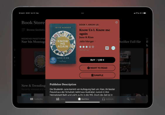 Noch schnell das E-Book der Woche sichern: „Know Us 1. Know me again“ für 1,99€ kaufen
