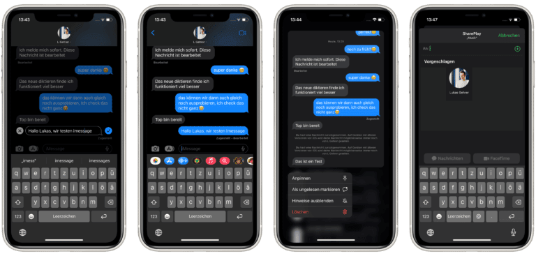 Immagine in primo piano per iMessage iOS 16