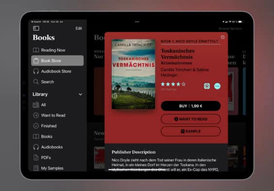Noch schnell das E-Book der Woche sichern: „Toskanisches Vermächtnis“ für 1,99€ kaufen