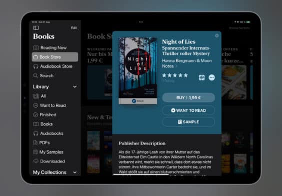 Das E-Book der Woche: Dieses Mal „Night of Lies“ für 1,99 Euro mitnehmen