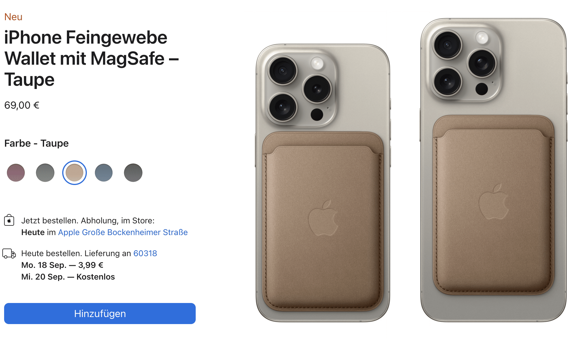 MagSafe-Wallet aus Feingewebe