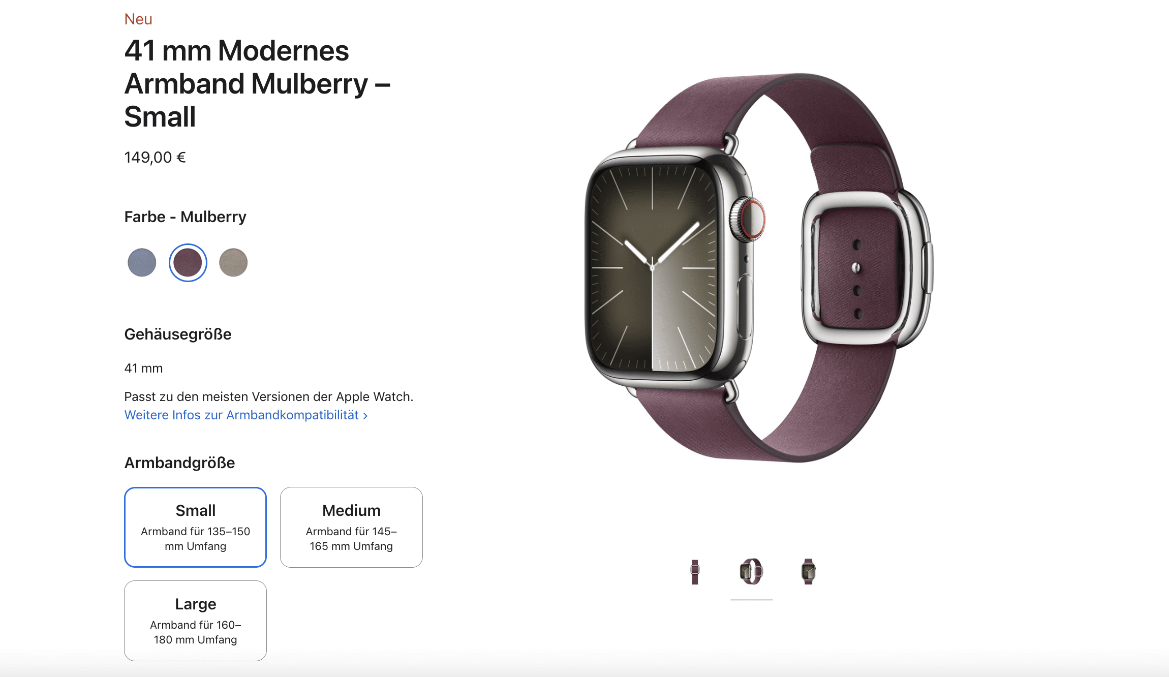 Das moderne Armband aus Feingewebe für die Apple Watch