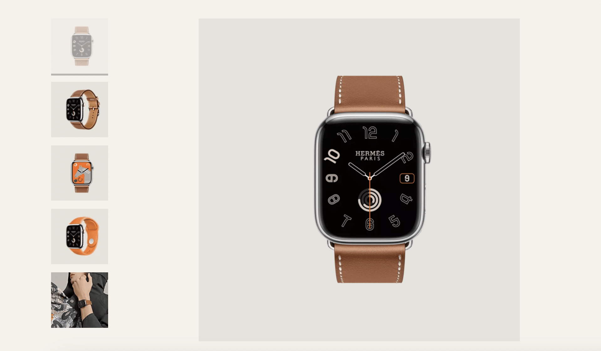 Apple Watch Series 9 mit Lederarmband von Hermès