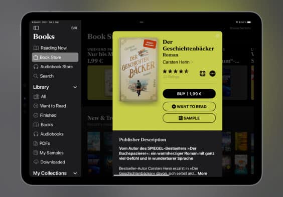 Das E-Book der Woche: Dieses Mal „Der Geschichtenbäcker“ für 1,99 Euro mitnehmen
