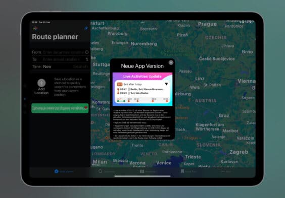 ÖPNV Navigator 1.21 ist erschienen: Live Activities und mehr