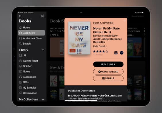 Das E-Book der Woche: Dieses Mal „Never Be My Date“ für 1,99 Euro mitnehmen