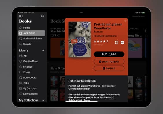 Das E-Book der Woche: Dieses Mal „Porträt auf grüner Wandfarbe“ für 1,99 Euro mitnehmen