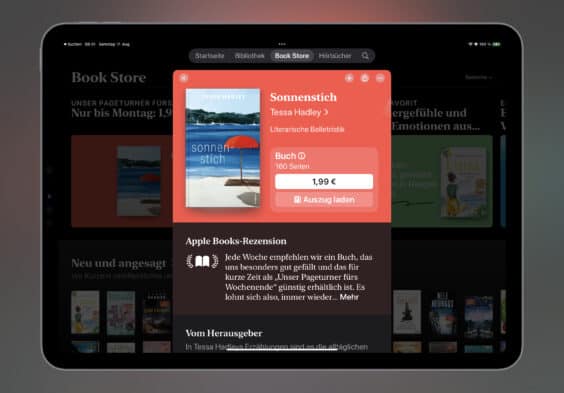 Noch schnell das E-Book der Woche mitnehmen: „Sonnenstich“ für 1,99 Euro einsammeln