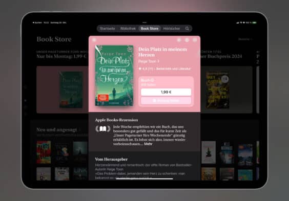 Das E-Book der Woche: Dieses Mal „Dein Platz in meinem Herzen“ für 1,99 Euro mitnehmen