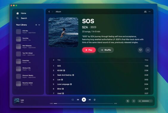 Apple Music Konzept unter iOS 19 von minimalnerd auf Threads