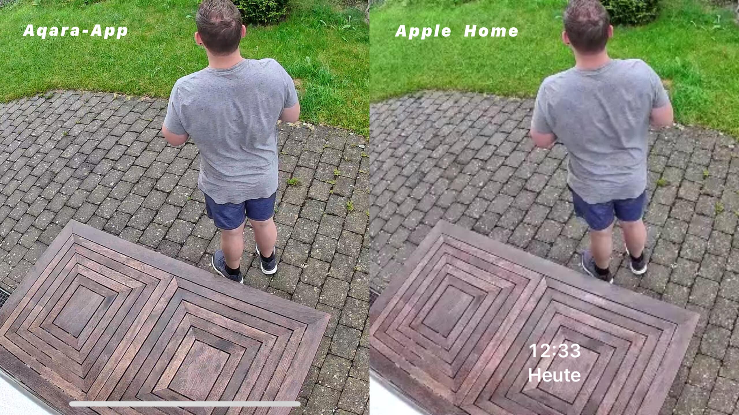 HomeKit regelt die Livestream-Auflösung deutlich herunter. Nur in der Aqara-App ist der Livestream scharf.