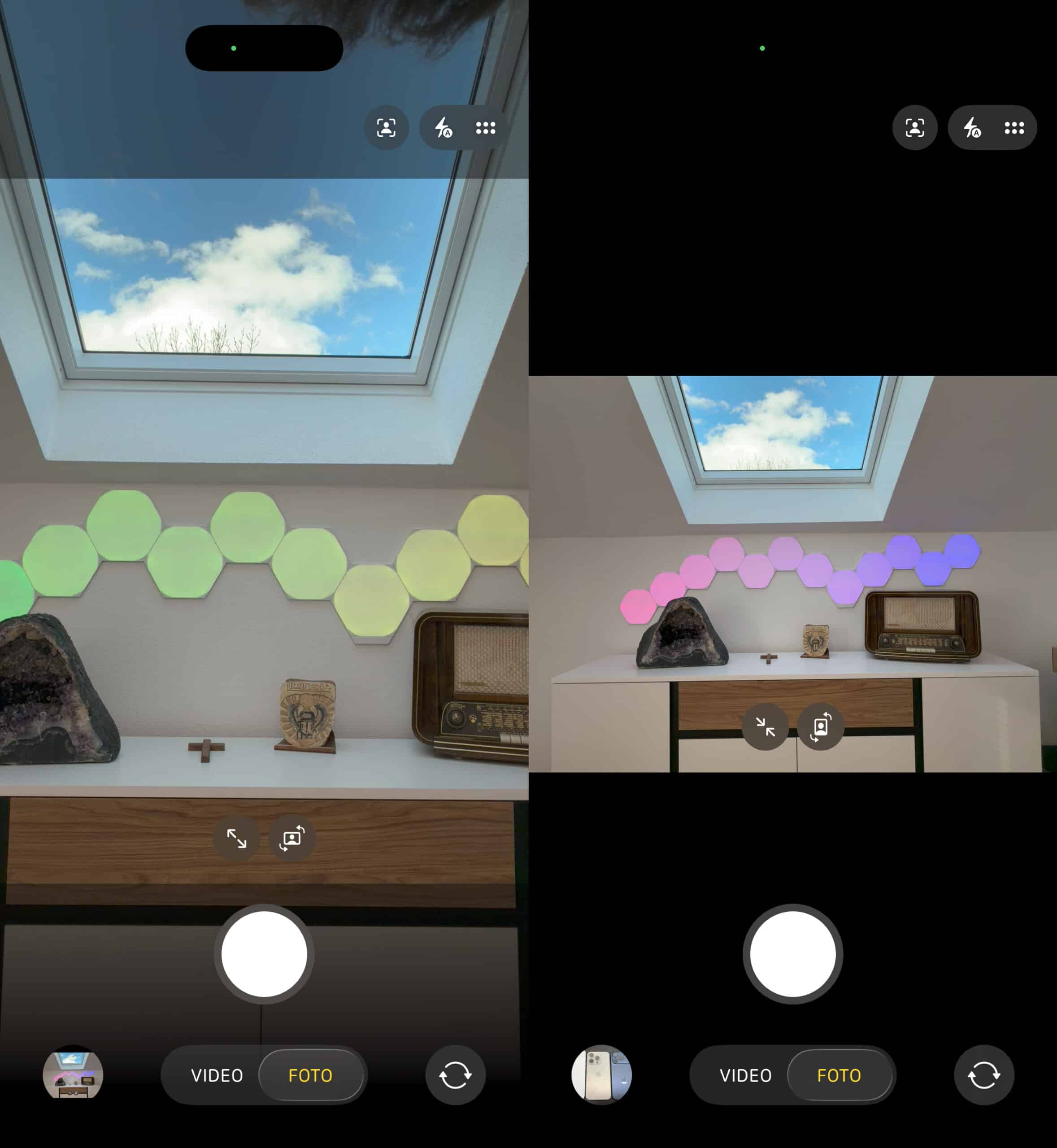 Die Frontkamera kann nun automatisch oder manuell zwischen Quer- und Hochformat wechseln - ohne das Handy zu drehen.
