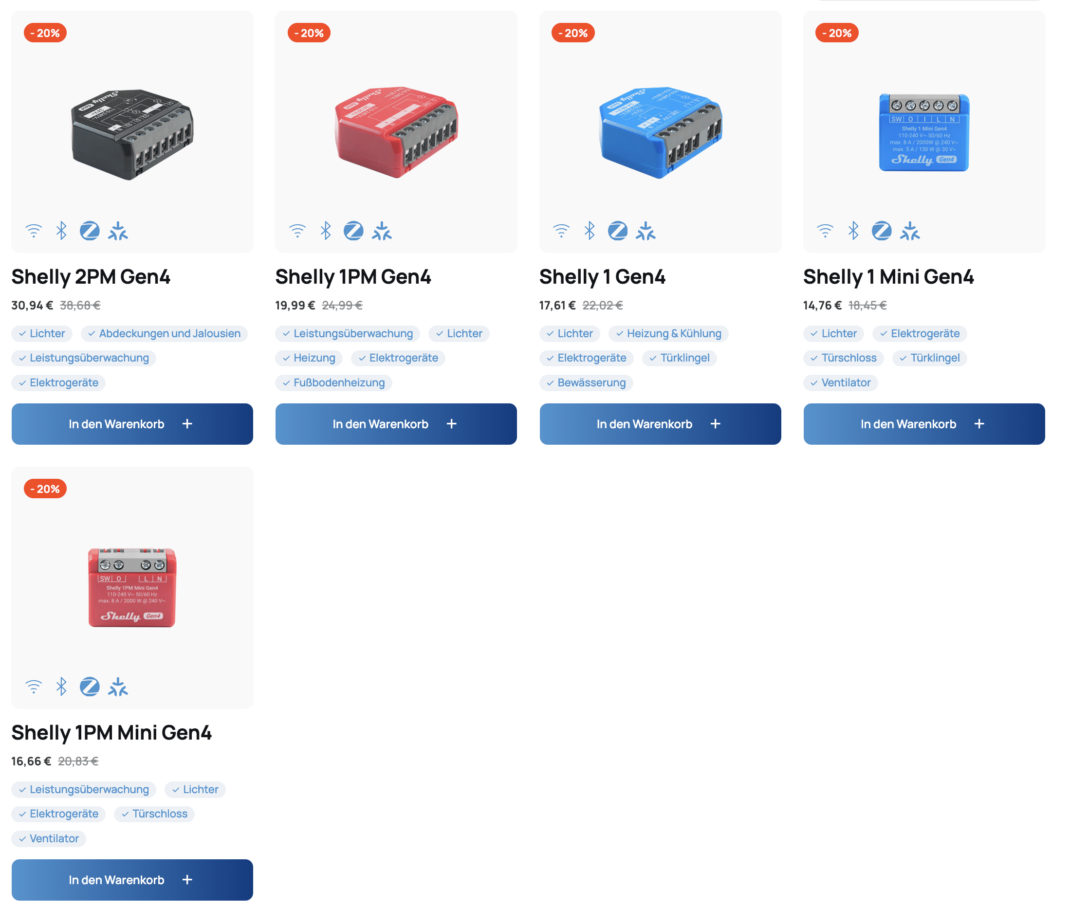 Die Relais-Schalter aus der Gen4-Serie kommen alle mit Matter 