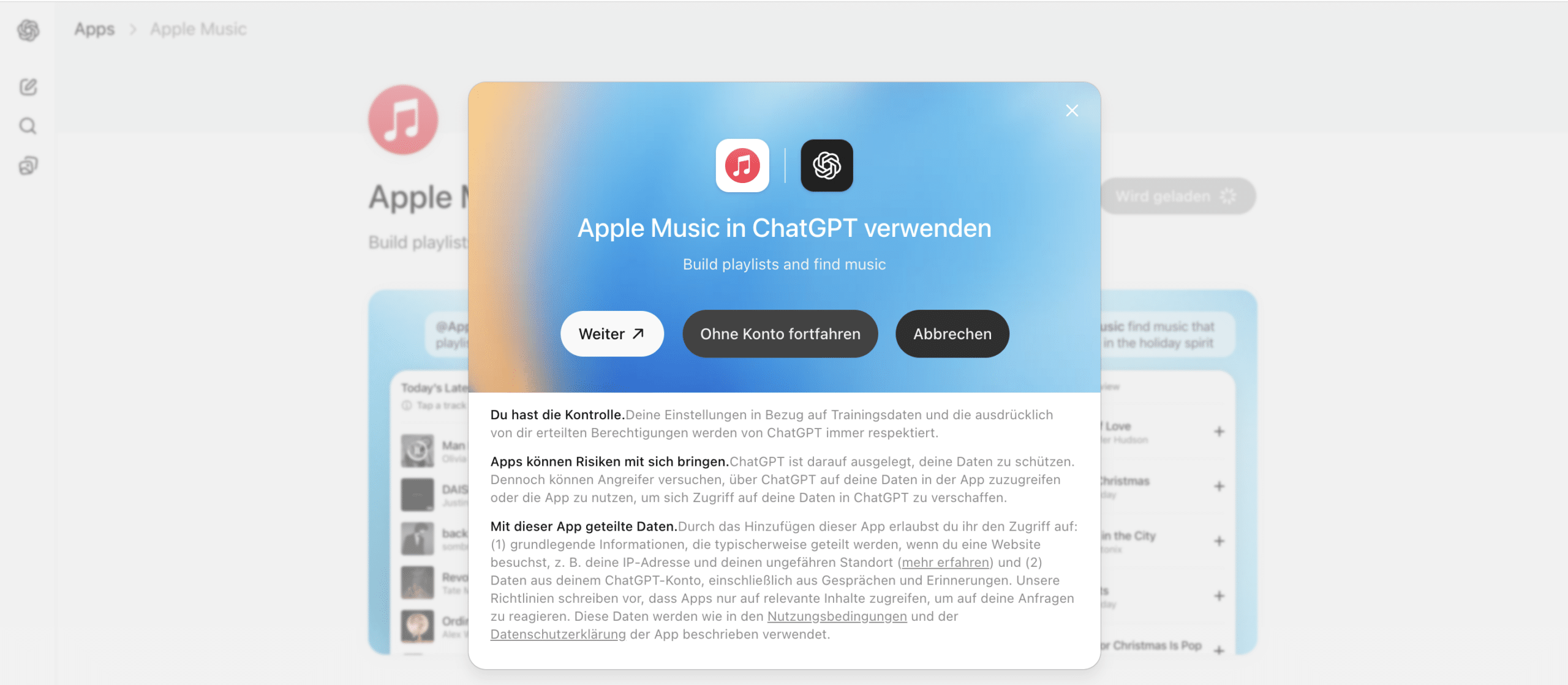 Apple Music ChatGPT-Integration