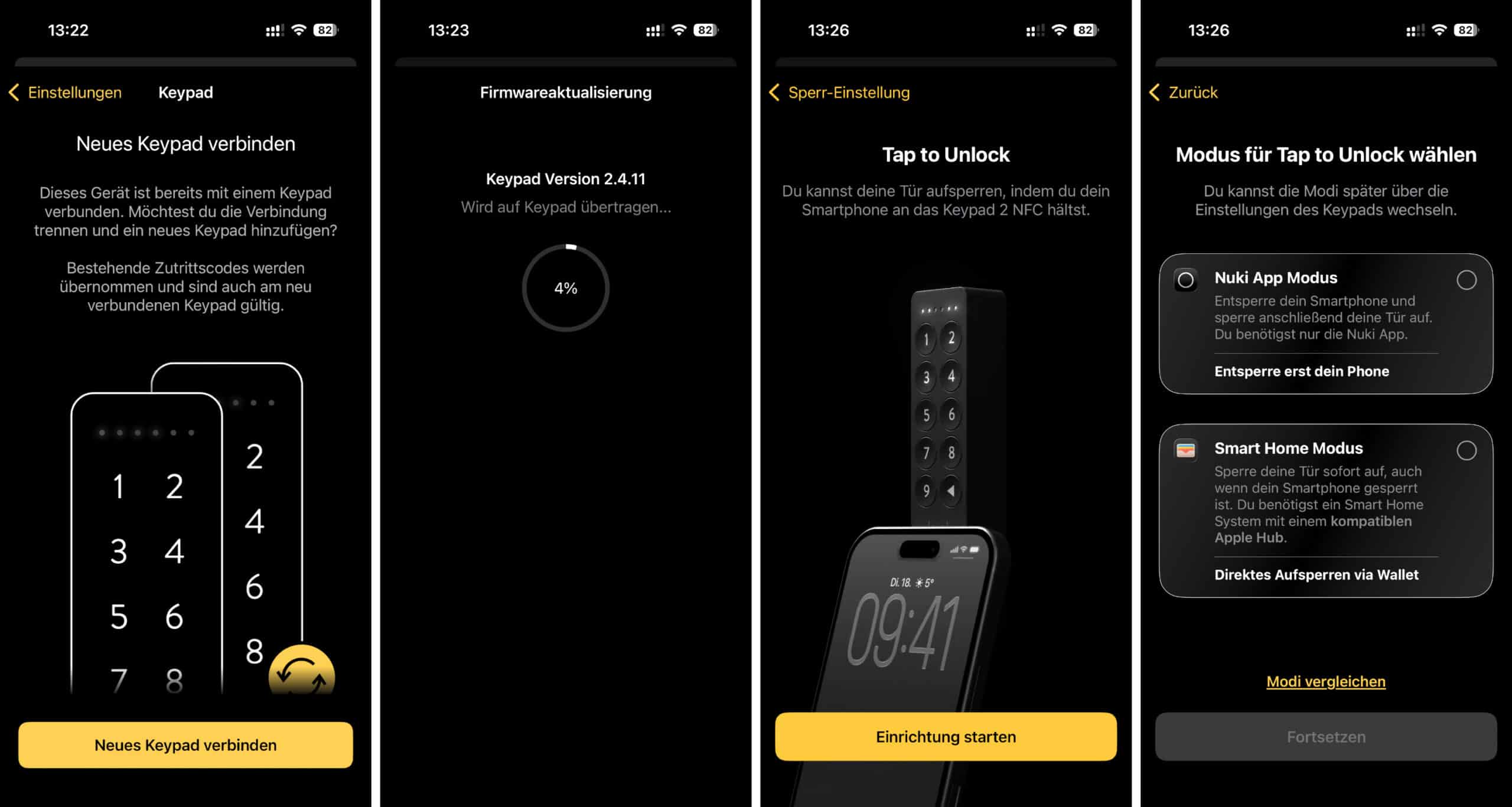 Die Einrichtung des Nuki Keypad 2 NFC verlief problemlos.